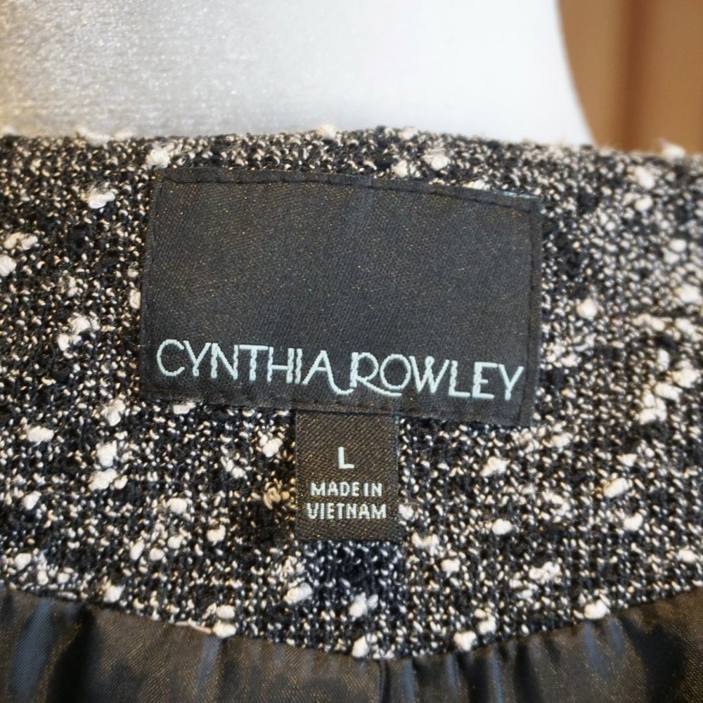 💚 CYNTHIA ROWLEY Speckled Flower Blazer Jacket (L) - Picture 12 of 13